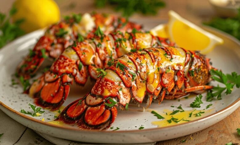 Lobster Tails with Garlic Lemon Butter Sauce