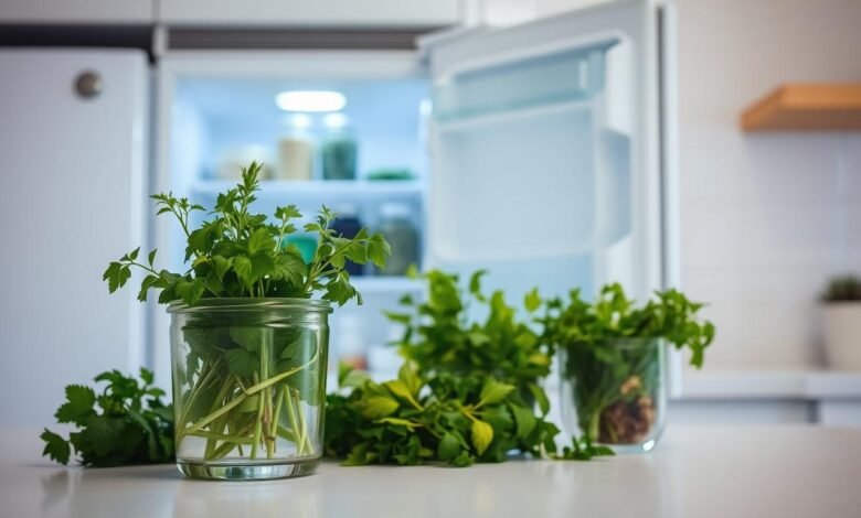 how to store fresh herbs in fridge