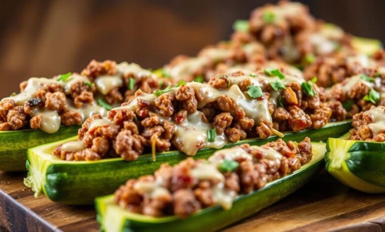 Beef Stuffed Zucchini Boats