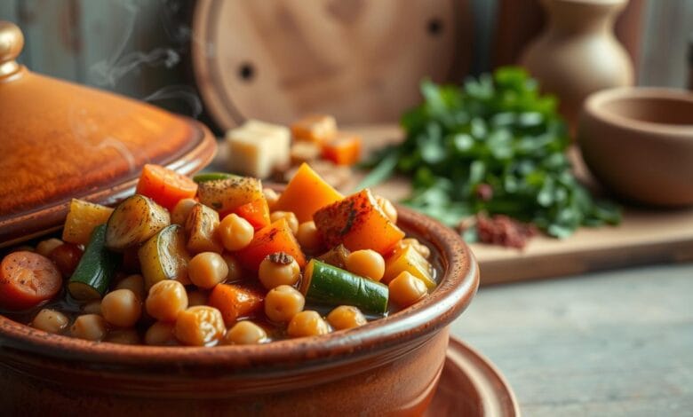 Vegetable Tagine with Chickpeas for Dinner 1 Vegetable Tagine with Chickpeas