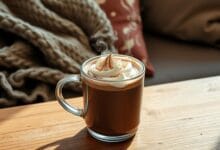 homemade hot chocolate with cocoa powder