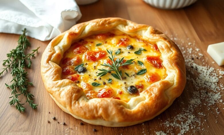 quiche lorraine with puff pastry
