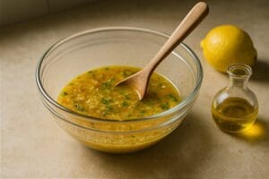 Baked cod with saffron lemon sauce — preparation step 4