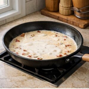 creamy tuscan salmon pasta — preparation step 5