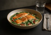 Creamy Tuscan Salmon finished dish